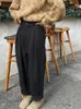Pantalon femme s pantalon ample décontracté taille haute épais hiver tissu de laine Harem femme 2023 mode solide chaud coréen pantalon dame 2312012