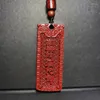 Pendentif Colliers Cinabar Namo Amitabha Bouddha Collier tibétain pour hommes Prière Bijoux de mascotte