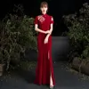 Podstawowe sukienki swobodne Party Bride Cheongsam Oriental damskie sukienka moda chiński styl elegancki długi qipao luksusowa szata ślubna vestido s5xl 231212