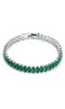 Bracelet de Tennis vert en zircone cubique pour hommes et femmes, couleur argent, chaîne CZ à main, bijoux à la mode, 9447412