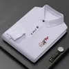 Polo Polo koszulka męska Męskie stałe kolorowe klapy Business Formalne koszule swobodne hafty krótkie męskie koszulki Podstawowe luźne najlepsze 231212