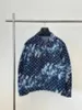 メンズジャケットのデザイナー23SSメンズ女性デニムタイ染色フーディーレターズ衣類ストリートウェアコートアウターフード付き男性衣料品ネイビーブルー