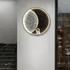 Lampes murales moderne astronaute horloge créative chambre lumières salon décoration espace homme lumière 18/24w