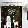 Большой рождественский медведь, лось, наклейки на стену, наклейки на оконное стекло, художественный дизайн для детской комнаты, украшение дома, наклейки на стены, витрина магазина