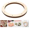 Decorative Flowers 2Pcs Round Flower Wreath Hoops Wooden Garland Chic Wood Crafts Frames DIY Practical Making Rings