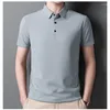 Męskie koszule polo polo dla mężczyzn Summer Lets Short-Down Cllar Solid Button Plus Size Tee Modne luźne topy