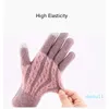 Winter im ganzen Frauen hält warmer Touchscreen Verdickte und Kaschmir-Strickhandschuhe weiche Elastizität elegante weibliche Mode