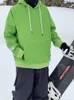 Мужские толстовки с капюшоном, зеленая лыжная толстовка большого размера для мужчин и женщин, теплая ветрозащитная водонепроницаемая зимняя куртка, сноубордические куртки, снаряжение 231212