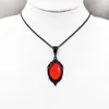 Pendant Necklaces Gothic Retro Vampire Embossed Charm Women's Necklace Fashion Witch Jewelry Gift Mysterious Red Crystal Choke Ring