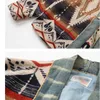 Herrjackor Aboorun Men retro Cardigan Robe National Denim Patches Jackor Streetwear Coat för hane 231212