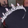 ヘアクリップヨーロッパシンプルな花嫁クラウン合金ドロップ型ラインストーン装飾ウェディングドレスアクセサリー5色