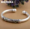 BALMORA 990 Puur Zilver Lotusbloem Vis Open Armbanden voor Vrouwen Moeder Cadeau ongeveer 18 cm Retro Armband Sieraden Pulsera SZ03069234722