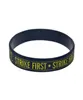 100pcs Strike First Strike Hard No Mercy Silicone Rubber Bracelet Classic Decoration Logo Size Size Black4027524