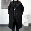 Men's Trench Coats Coat Jacket Men Autumn Spring Hip Hop Korean Fashion Streetwear Hooded Casual Jackets Long Clothes