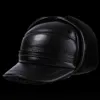 Chapeaux de trappeur LA SPEZIA hiver Bomber chapeau hommes russe marron cuir Ushanka casquette avec oreillettes fourrure chaude véritable vache marque Baseball 231213