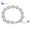 Glam Luxe Mysterious 925 Sterling Silver Overlay CZ Pulseiras de opala de fogo branco para meninas adolescentes 22 cm 8 85 polegadas B461303O