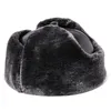 Trapper Hats Winter Mens Fur Hat äkta lädermössa Tjock Velvet Warm Bomber Gorras Cowhide Earmuffs Ski Caps For Men 231213