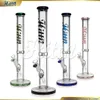 Hittn Glass Bong Water Pipe 18 '' Tall 7mm Thick Big Straight Tube Hand Blown 420 Smoking Heavy Glass Water Bong with 14mm Male Joint Blue Green Black Pink