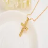 Männer 24 k Solid Gold GF Kreuz Halsketten Ganze Kruzifix Anhänger Frauen Schmuck Mode Jesus Dekoration Dress2594