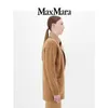 Maxmaras Designer Coats Manteau en laine mélangé manteau tricoté Camel
