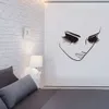 Sexy beleza menina cílios adesivos de parede design arte decoração para casa decalques de parede de vidro decoração para crianças quarto estúdio sala estar