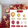 Juldekorationer 137 st Burgundy Wine Red Chrome Gold Balloons Garland Arch Kit For Wedding Valentine's Day Birthday Party Baby Shower Dekoration 231213