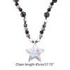 Correntes Harajuku Doce Legal Y2K Glitter Estrela Pingente Colares Meninas Irregular Pérola Beads Colar Para Mulheres Jóias Coreanas N2UE