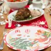 Disposable Dinnerware Christmas Plate Party Cake Decorations Platter Tableware Decorative Paper Dishes Banquet Xmas Tree