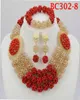 Afrikanska bröllopskorallpärlor smycken set afrikanska pärlor smycken uppsättningar nigerianska bröllop smycken bc3028 2107205103003