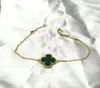 Moda di lusso trifoglio Bracciale designer catena di gioielli in oro per le donne regalo di nozze San Valentino braccialetti per adulti blu verde nero7181867
