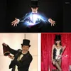 Berets Black Polyester Filt Top Hat Magician Gentleman Party Party Accessories One Size past de meeste volwassen kinderen