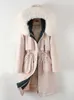 Women's Trench Coats Winter Cotton Padded Fur Snow Parka Mid Length Wadded Jacket Detachable Inner Plus Size 3XL Overcoat Outerwear