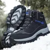 Bottes marque hommes hiver neige imperméable en cuir baskets en peluche chaud haut hommes en plein air mâle randonnée botte chaussure taille 3947 231212