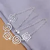 Hoogwaardig 925 sterling zilver vierkante draad armband ketting oorbellen driedelige sieraden sets DFMSS431 fabriek direct wedd277D