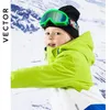 Gafas de esquí VECTOR Niños Gafas de esquí Lente doble Niñas Niños Esquí Snowboard Gafas Niños Invierno Nieve Niño Gafas UV400 Anti-niebla HXJ200 231212