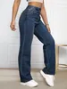 Damesjeans plus maat wijde pijpen jeans voor dames hoge taille rekbare losse denim volledige lengte bochtige 175 cm hoog 100 kg broek 231212