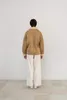 suede mustang jacket beige RUNNING STITCH WOOL HALF COAT - IVORY