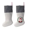 Buffalo Plaid Christmas Stocking Blank Xmas Candy Socks Gift Bag Santa Stockings Tree Christmas Decorations fast shipping BJ