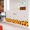 Autocollants muraux en vinyle Pvc, magnifiques autocollants muraux en forme de tournesol, plante naturelle, décoration de maison pour cuisine et chambre à coucher, à la mode, 137x36cm