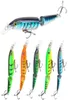 5pcsset 105mm 9g fiske lockar konstgjorda minnow lockar bete wobblers crankbait 2 segment simmare fisk hårda betar diskant krokar t193582584