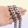 14mm Boys Men039s High Quality Silver Color Stainless Steel Curb Cuban Link Miami Chain Necklace Rapper Jewelry 740inch268w6390755