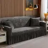 كرسي يغطي Jacquard Velvet Sofa Cover Stretch Lage Lape Slipcover Corner for Room Room Furniture Protector 1/2/3/4 SEAT