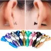 Hypoallergénique titane vis en acier inoxydable boucles d'oreilles piercing amoureux boucles d'oreilles Halloween drôle bijoux multicolore nouveaux cadeaux 24pa284Q