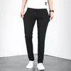 Men's Suits Lansboter Grey Spring And Summer Nylon Elastic Casual Pants Slim Thin Trousers Non-iron Straight