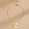 Kedjor mamma damer minimalistisk liten kärlek initial halsband smycken guld pläterad mini hjärtform bokstav hänge droppe