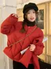 Trenchs de femmes manteaux coréen doux fille manteau de coton en vrac écharpe d'hiver chaud rhombique treillis veste polyvalente mode vêtements féminins