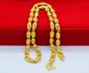 Unique Hollow W Necklace 18K Gold Olive Beads Chain with Dragon Design Necklace for Men Jewelry 60cm Long1478073
