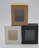 Present Wrap 10pcs 3 storlekar Natural Kraft Boxsquare Black Paper Packing BoxWhite Liten Soap Box med Clear PVC Window7552825