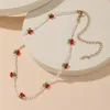 Choker Bohemia Halskette Süße rote Kirsche für Frauen Chokers Geschenk Gefragtes Perlen Boho Transparent