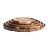 Тарелки Закусочная тарелка круглой формы Компактный деревянный сэндвич Хлеб Поднос для чая Посуда Фуршет Салат
